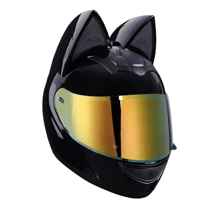 FULL FACE CAT EAR MOTORCYCLE HELMET – SAFETY WITH A PLAYFUL EDGE