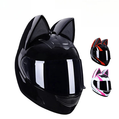 FULL FACE CAT EAR MOTORCYCLE HELMET – SAFETY WITH A PLAYFUL EDGE