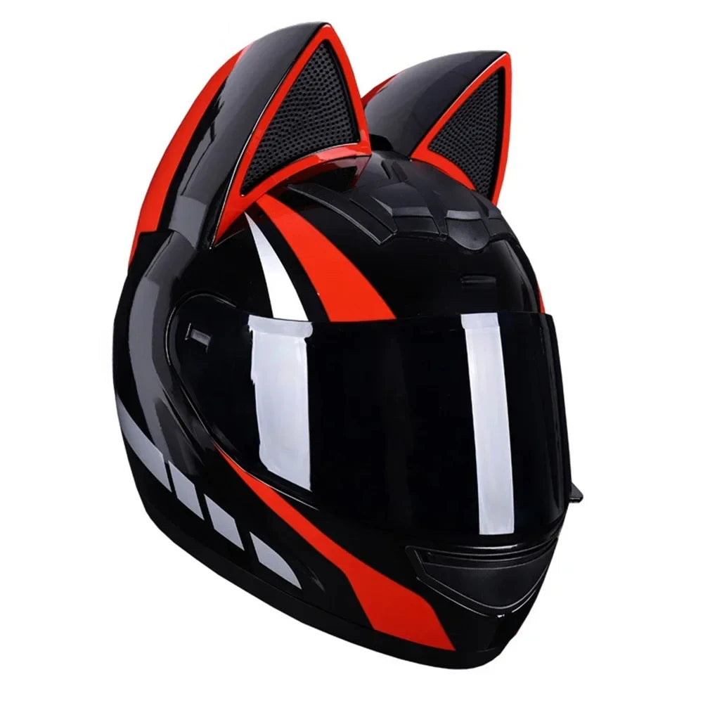 FULL FACE CAT EAR MOTORCYCLE HELMET – SAFETY WITH A PLAYFUL EDGE